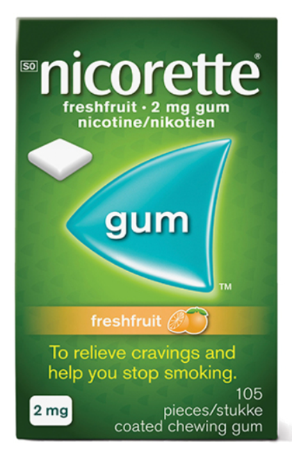 Nicorette fresh gum fruit 2mg 105